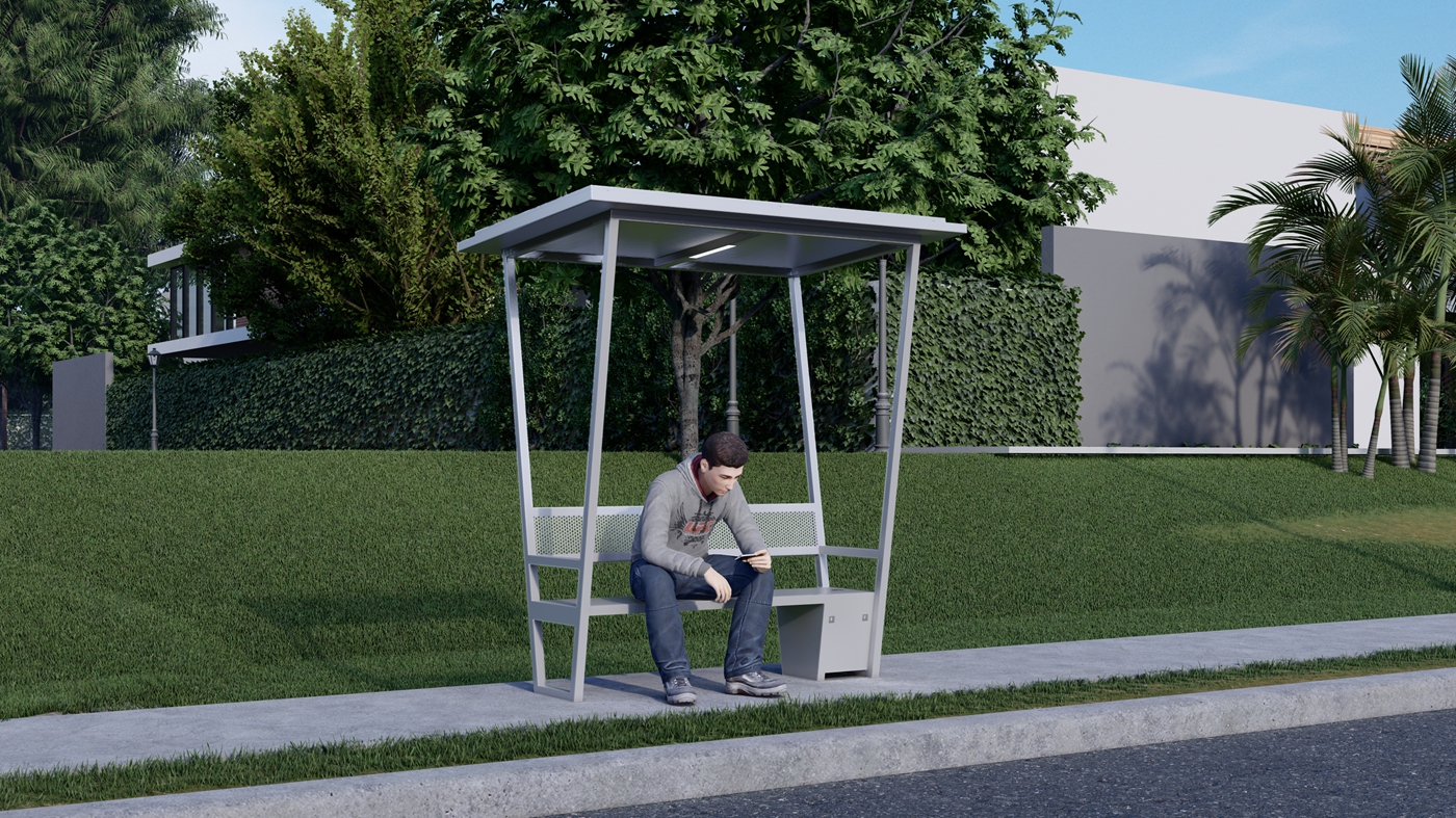 Outdoor Solar Power Bench- YR-SPP-037 Outdoor Solar Power Bench- YR-SPP-037
