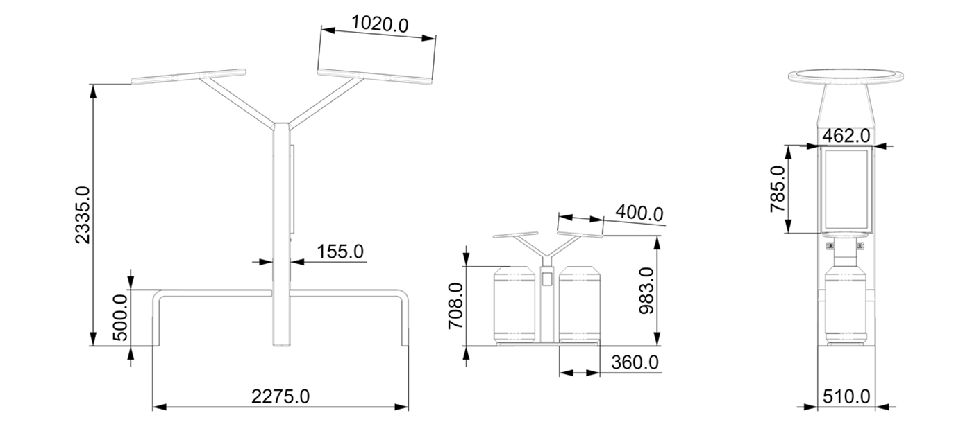 Modern Solar Bench Furniture- YR-SPP-026