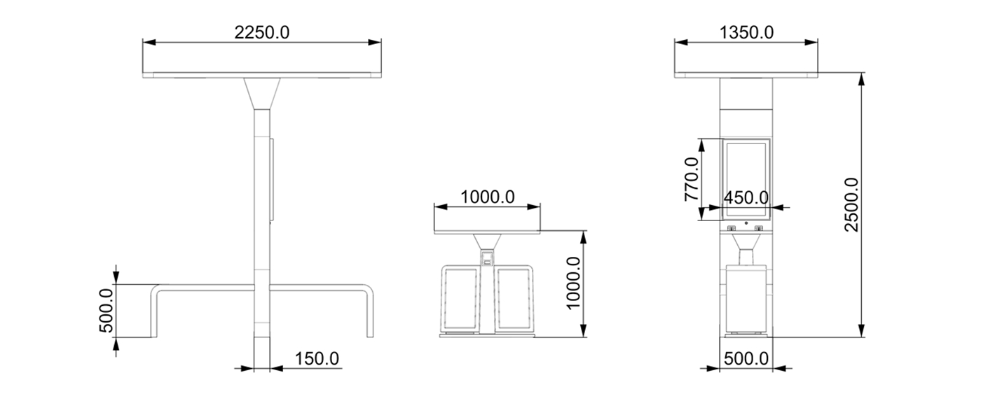 Outdoor Waiting Taxi Solar Bench- YR-SPP-028 Outdoor Waiting Taxi Solar Bench- YR-SPP-028