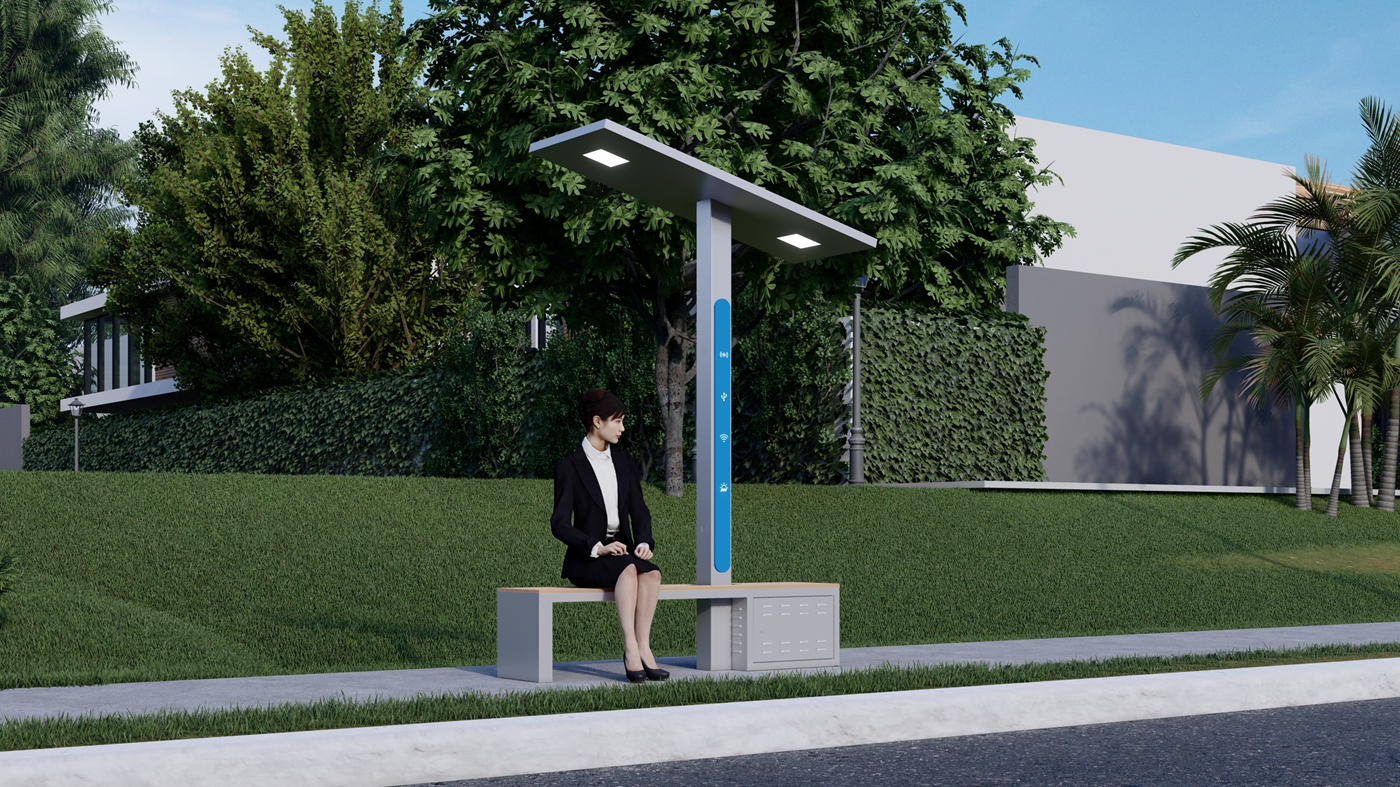 Smart Solar Bench with Lighting- YR-SPP-034