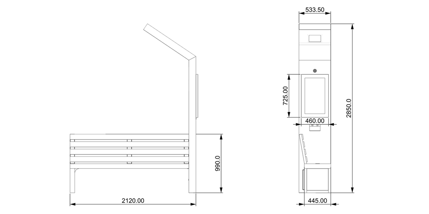 City Solar Bench- YR-SPP-018 City Solar Bench- YR-SPP-018