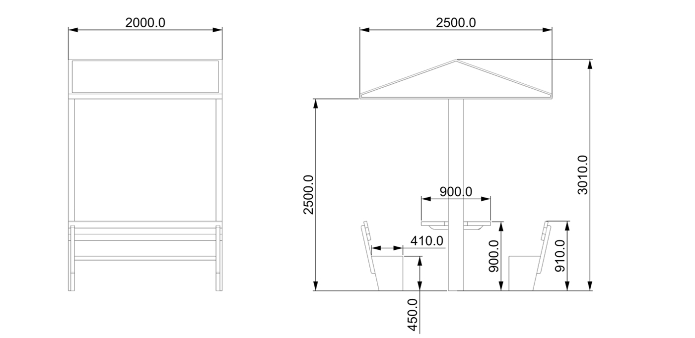 Rest Pavilion with Solar Powered Roof- YR-SPP-035 Rest Pavilion with Solar Powered Roof- YR-SPP-035
