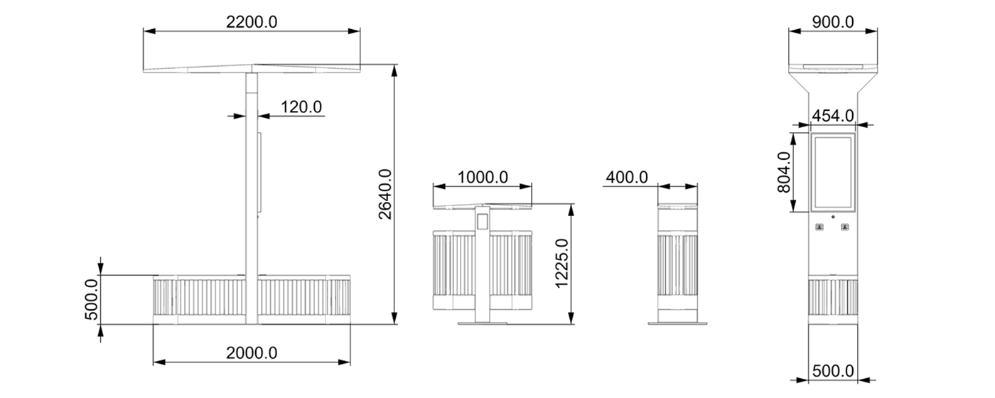 Smart City Outdoor Furniture Solar Bench- YR-SPP-025