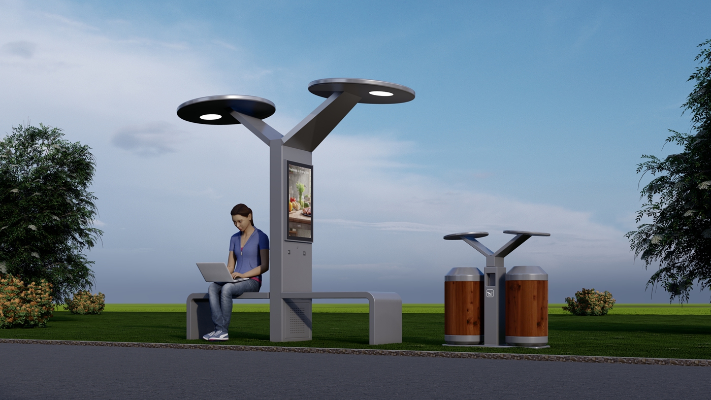 Modern Solar Bench Furniture- YR-SPP-026