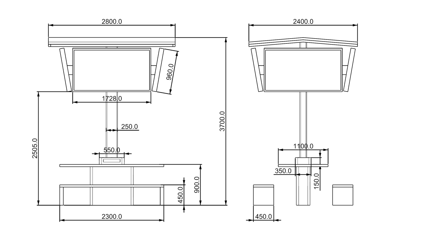 Smart Charging Table with LED Screen- YR-SPP-039