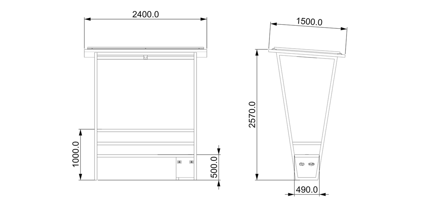 Outdoor Solar Power Bench- YR-SPP-037 Outdoor Solar Power Bench- YR-SPP-037
