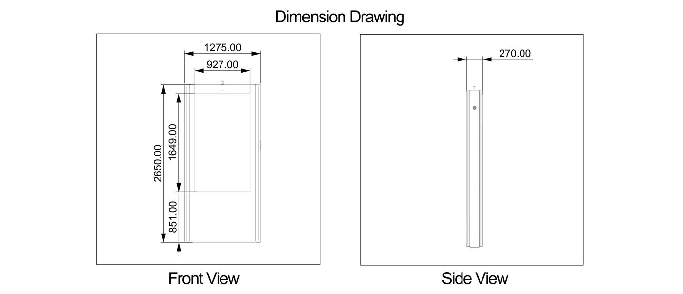 65 inch Single-sided Outdoor LCD Kiosk