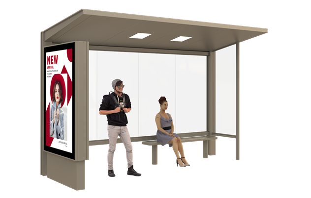Bus Stop Shelter with Solar Panel- YR-SSBS-2603006