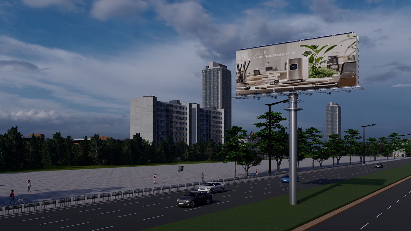 Highway Billboard with Solar Energy System Highway Billboard with Solar Energy System