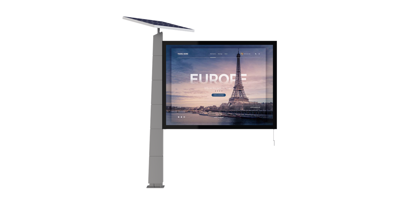 4*3 Outdoor Billboard with Solar Panel 4*3 Outdoor Billboard with Solar Panel