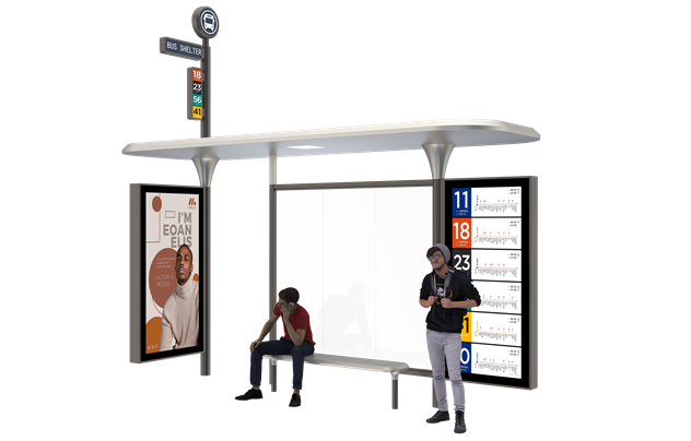 Outdoor Bus Stop with Sign- YR-SSBS-2605010 Outdoor Bus Stop with Sign- YR-SSBS-2605010