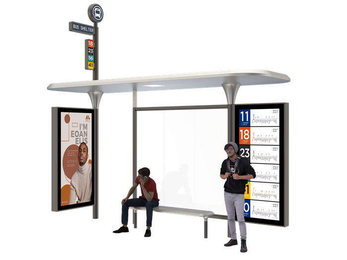 Outdoor Bus Stop with Sign- YR-SSBS-2605010 Outdoor Bus Stop with Sign- YR-SSBS-2605010
