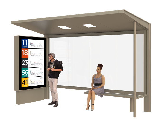 Bus Stop Shelter with Solar Panel- YR-SSBS-2603006 Bus Stop Shelter with Solar Panel- YR-SSBS-2603006