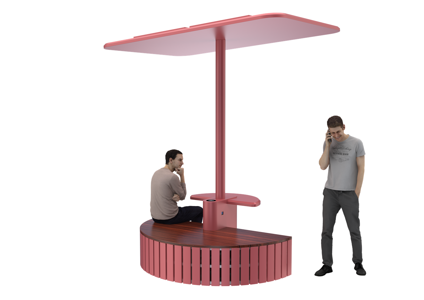 Solar Bench with Phone Charging
