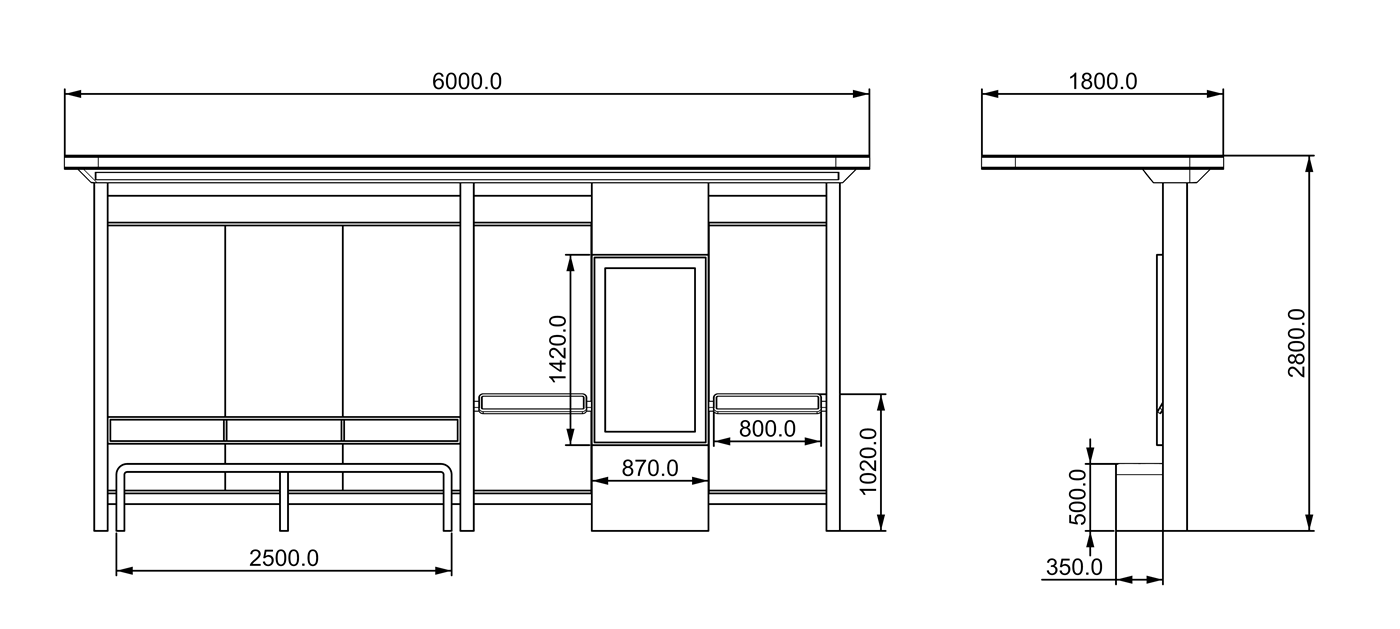 Bus Shelter with Bench Bus Shelter with Bench