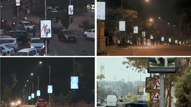 Street Lamp Pole Light Box Billboard Project in Rwanda