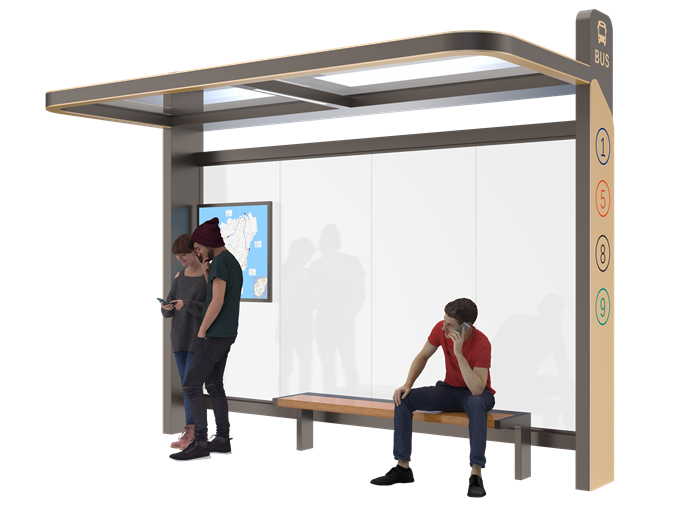 Urban Modern Bus Shelter- YR-SSBS-2607014 Urban Modern Bus Shelter- YR-SSBS-2607014