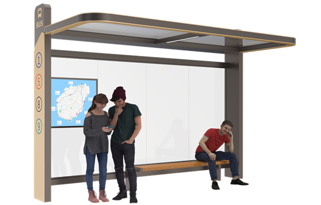 Urban Modern Bus Shelter- YR-SSBS-2607014 Urban Modern Bus Shelter- YR-SSBS-2607014
