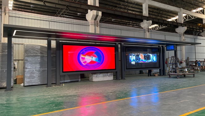 Smart Bus Shelter with LED Display Installed in Hungary