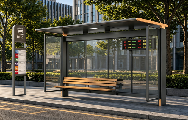 Outdoor Bus Stop Shelter- YR-SSBS-2608015