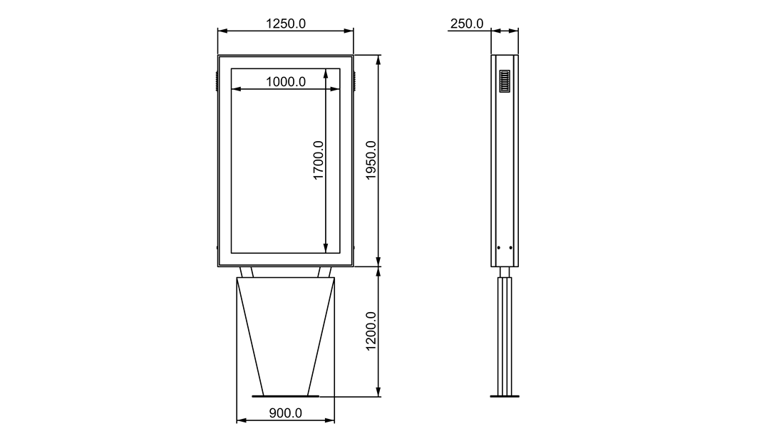 LED Screen Digital Mupi with Base